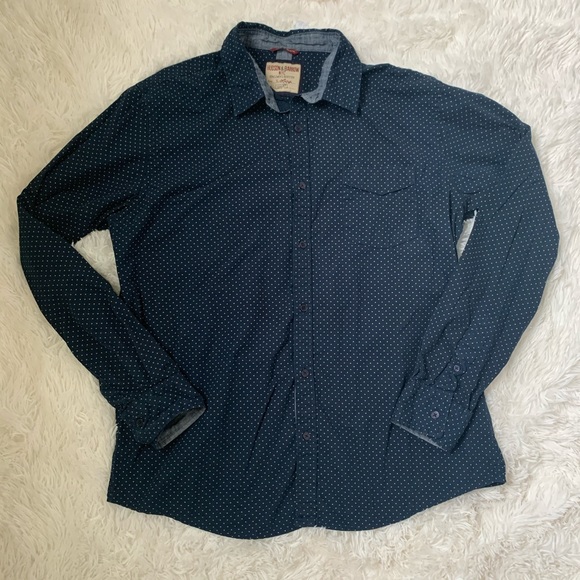 hudson & barrow Other - Men’s Navy and tan casual button down